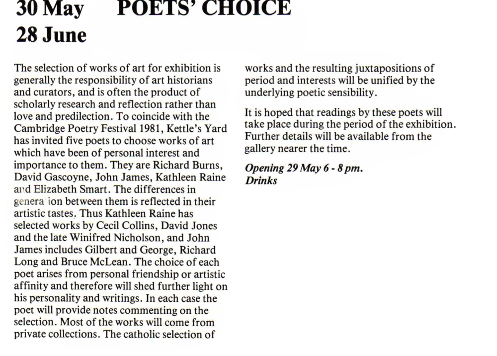 Poets’ Choice